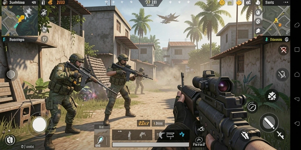 Tampilan gameplay memukau dari JUARAGO saat pertempuran intens.