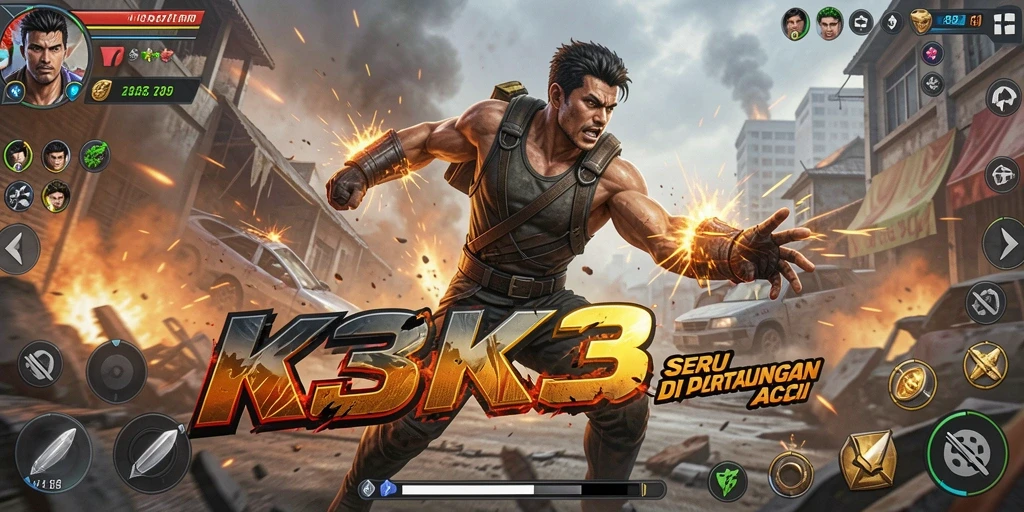 Tampilan gameplay K3K3 yang intens dan menegangkan.