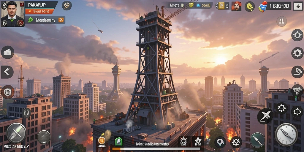 Tampilan gameplay PAKARJP yang dinamis dalam pertempuran Tower Defense.
