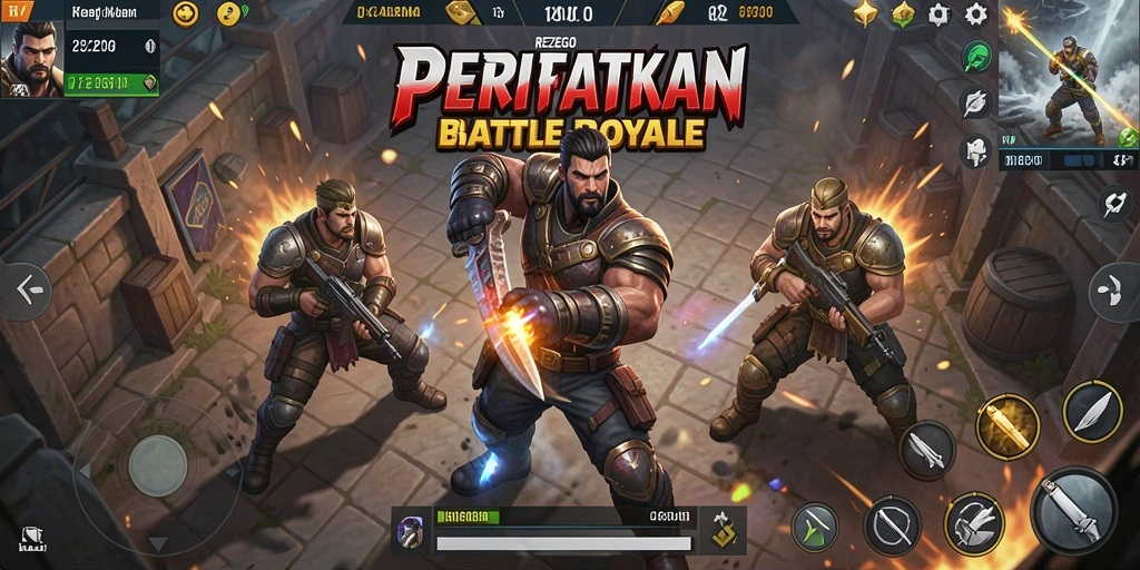 Tampilan aksi menangkap momen seru dalam permainan Battle Royale.