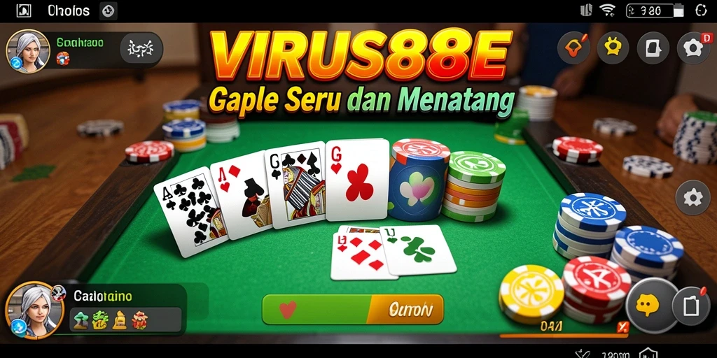 Tampilan gameplay Gaple yang menarik dan seru di VIRUS88.